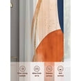 thumbnail image 6 of Abstract Graffiti Sheer Curtains for Living Room Bedroom, Light-filtering Sheer Curtain, Vintage Art Orange Blue Gold Lines LigRod Pocket Voile Window Treatment Drapes, 52’’Wx54’’L, 2 Panels Set, 6 of 7