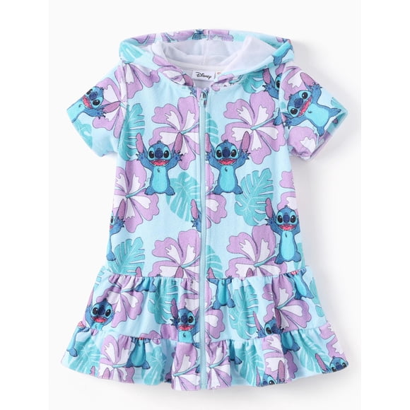 Traje de baño con estampado Disney Stitch para niñas de 4 a 5 años, azul