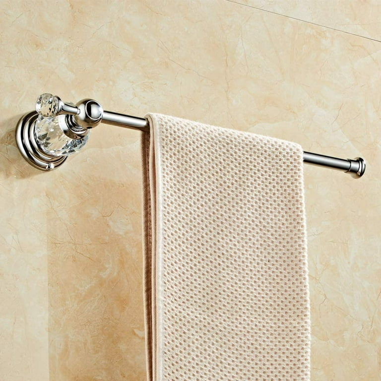 Crystal Towel Holder Chrome Bathroom Towel Ring Silver Bling Short Towel Bar Wall Mount