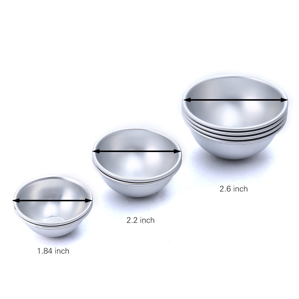 8 Pieces DIY Metal Bath Bomb Mold Set with 3 Sizes Aluminum Alloy Bomb