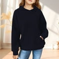 thumbnail image 2 of LIUYUNNN Kids Boys Hoodie Kids Pullover Navy Hooded Long Sleeve Hooded Sweatshirt Top Fall Clothes Girls Clothes 5-6 Years Boys Girls Fall Outfits, 2 of 4