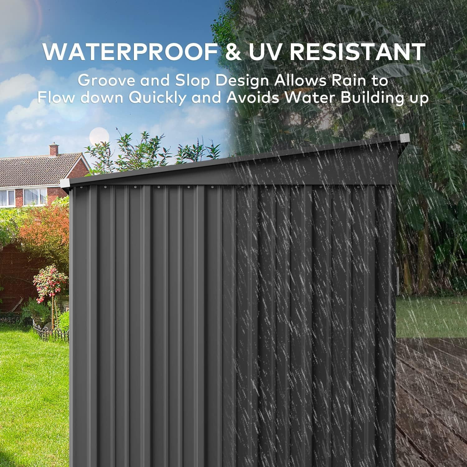 6 x 4 FT Metal Storage Shed Clearance, Galvanized Steel Garden Tool Shed with Lockable Doors for Backyard, Patio, Lawn