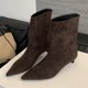 thumbnail image 1 of Eilyken Otoño Invierno puntiagudos botines De Mujer diseñador Vintage Zapatos De tacón bajo fino Botas cortas modernas Zapatos De Mujer, 1 of 4