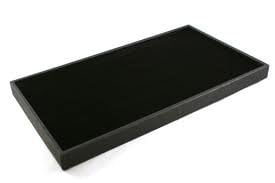 Black Plastic Stackable Tray w/ Black Velvet Pad Display Jewelry Insert 