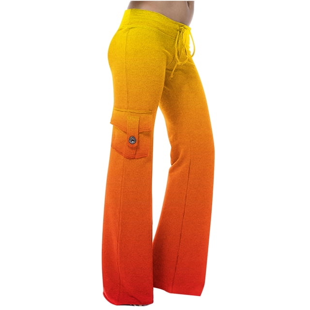 Besolor Women's Low Rise Wide Leg Cargo Pants Baggy Drawstring Lightweight Yoga Lounge Pants Sweatpants with Pockets