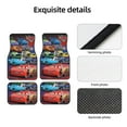 thumbnail image 4 of 4 Pieces Car Floor Mat Set Lightning McQueen Protection Full Sets Universal Fit for SUV Sedans Vans Trucks, 4 of 7