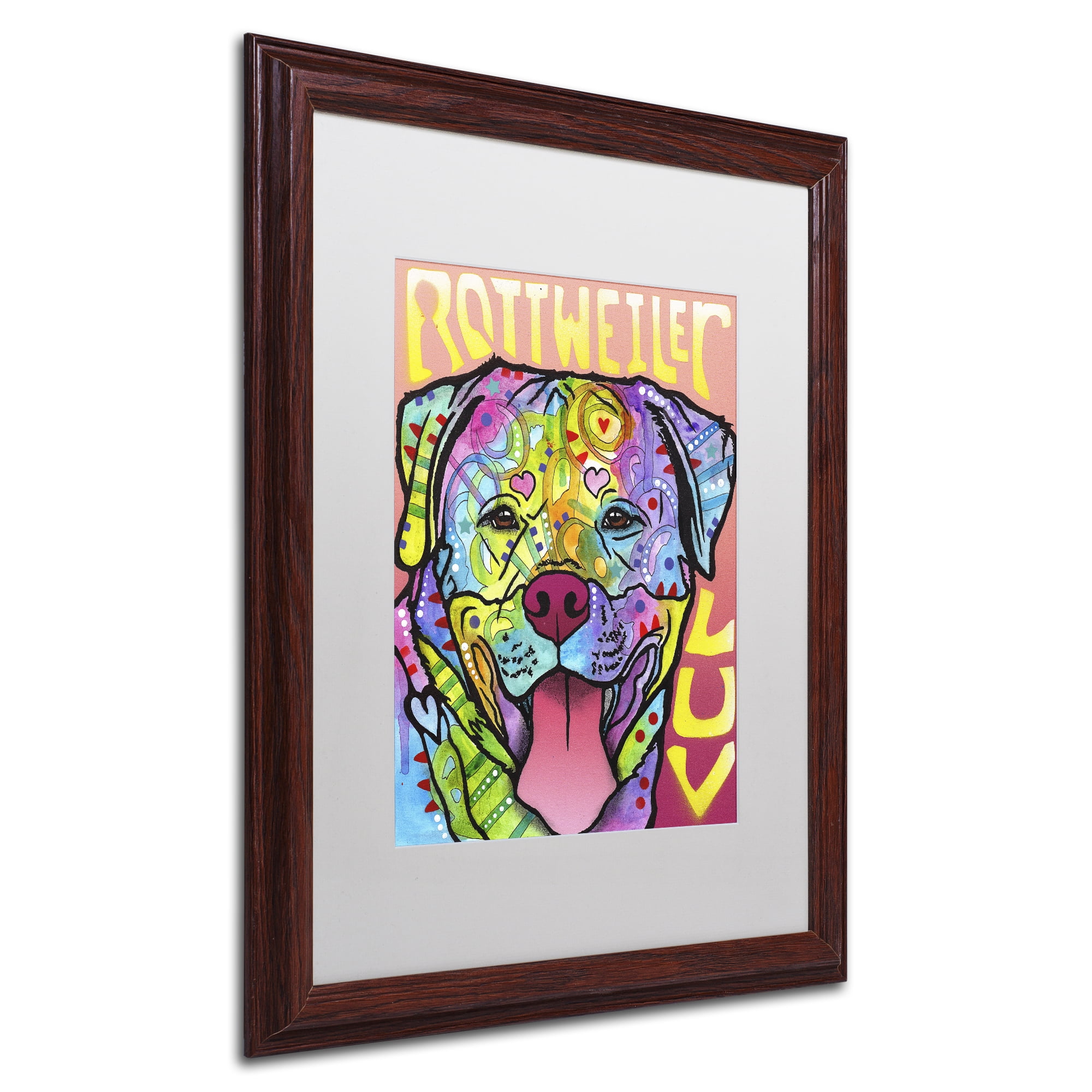Trademark Fine Art 'Rottweiler Luv' Matted Framed Art by Dean Russo