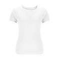 thumbnail image 4 of Womens Solid Color T Shirts Casual Short Sleeve V Neck Loose Fit Comfortable Basic Top for Everyday Wear White M, 4 of 6