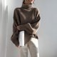 thumbnail image 2 of Suéter de cuello alto, abrigo de otoño e invierno, estilo coreano, moda, ropa de abrigo holgada, estilo elegante y perezoso, top de manga larga, 2 of 6