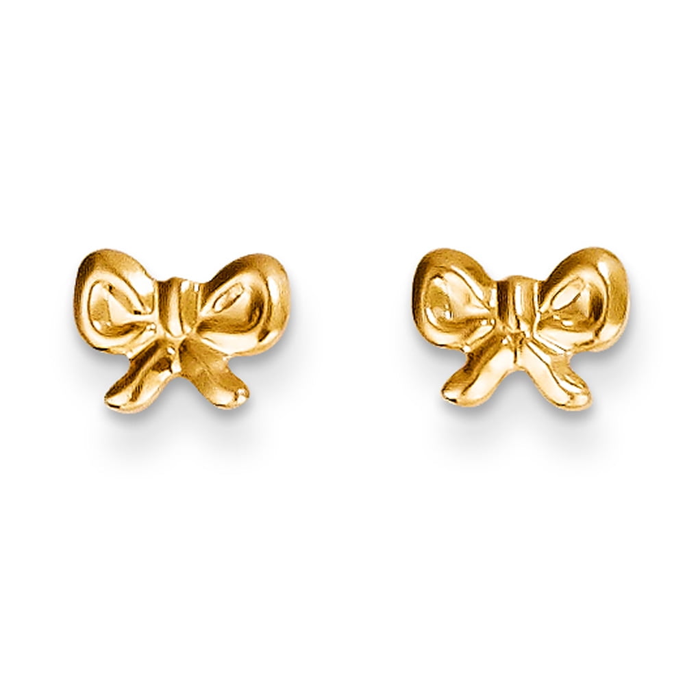 Children's 14k Yellow Gold Small Polished Bow Post Earrings
