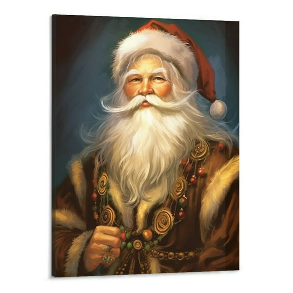 Creowell Christmas Santa Claus Canvas Wall Art Poster Picture Modern Office Home Room Decor Painting 16x20inch