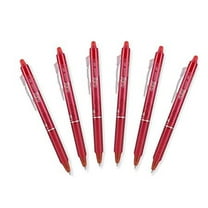 Pilot FriXion Clicker Retractable Erasable Gel Pens, Fine Point, Red Ink, Pack of 6