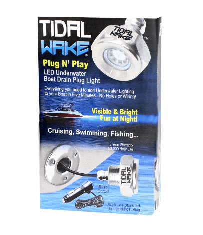 Tidal Wake Red PLUG N' PLAY Underwater LED Boat Drain Plug Light EZ Install