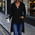 thumbnail image 5 of Edvintorg Women Jacket Full Zip Hooded Long Split Coat Lightweight Long Sleeve Casual Tunic Outerwear with Pocket Womens Clothing Black S, 5 of 8