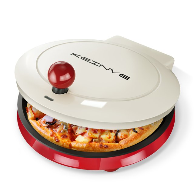 1000W Electric Griddle & Pizza Maker - Nonstick Cooking Surface, 8.5" Large Cooking Area with On/Off Switch - Indoor Grill, Pizza, Quesadilla, Sandwich,