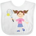 thumbnail image 3 of Inktastic Tennis Girl Girls Baby Bib, 3 of 4
