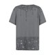 thumbnail image 5 of Camiseta de Mujer Camiseta Estampado Botón Manga Corta Diario Fin de Semana Moda Básica Cuello en V Regular Top Gris/L, 5 of 5