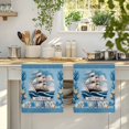 thumbnail image 4 of Ocean Set Sail Kitchen Towels Set of 4, Nautical Blue Sailboat Waves Coral Starfish Absorbent Dish Towels for Kitchen, Microfiber Hand Towel, Quick Drying Tea Towel for Cleaning Decorative Dishcloths, 4 of 7