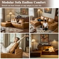 thumbnail image 5 of Ovios 114" Cloud Sectional Sofa, L-Shaped Deep Seat Modular Boneless Couch, No Assembly Required,Brown(Faux Leather), 5 of 11