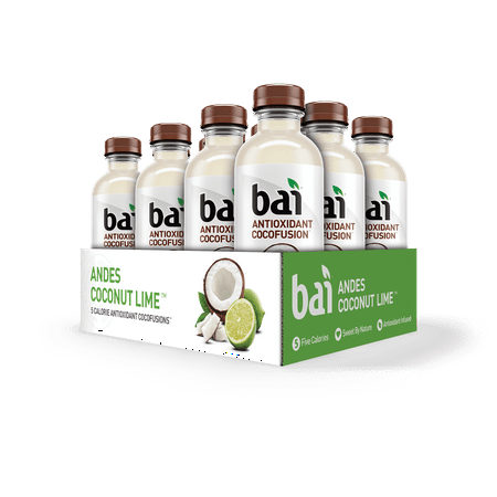 Bai CocoFusion Antioxidant Infused Beverage, Andes Coconut Lime, 18 Fl Oz, 12