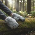 thumbnail image 6 of Yvsxxv Grey Plush 3D Animal Paw Winter Warm Gloves Cute Handwear, 6 of 7