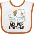 thumbnail image 3 of Inktastic My Pop Loves Me Grandson Puppy Boys Baby Bib, 3 of 4