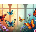 thumbnail image 4 of Beautiful Butterfly and Flower Design Background Banner Party Decors Backdrop for Garden Parties Outdoor Celebrations Photo Shoots and Spring Events, 4 of 8