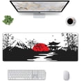 thumbnail image 2 of Black and Red Japanese Landscapes Gaming Mouse Pad Large XL Desk Mat Long Extended Pads Big Mousepad for Home Office Decor Accessories 31.5 X 11.8 Inch, 2 of 6