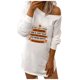 thumbnail image 1 of Mini vestido de manga larga con escote ancho y estampado de letras Tie-dye para mujer, vestido básico adelgazante delgado Fridja  fksj1709, 1 of 5