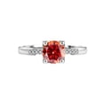 thumbnail image 2 of 1ct Round Cut Moissanite Rings for Women D Color VVS1 S925 Sterling Silver Red/Blue/Pink Diamond Rings Moissanite Wedding Bands with Certificate, 2 of 9