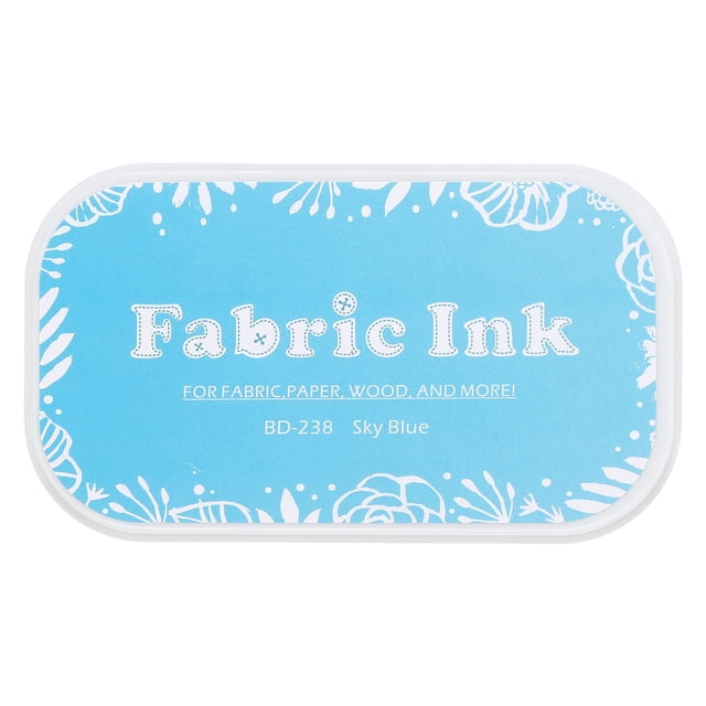 Uxcell Stamp Ink Pad, 2.2x3.7 Inch Sky Blue Washable Craft Finger Stamps Pad for Paper Wood Fabric Inkpad DIY Card Making