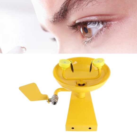 Dispositivo De Lavado De Ojos, De Empuje Visible De Acero Inoxidable 304, Cabezales De Pulverización Dobles, Lavaojos De Emergencia, Fácil Mantenimiento Para Plantas