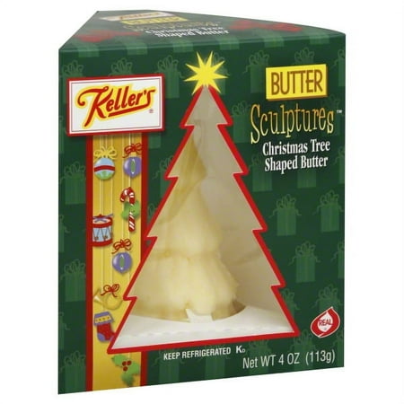 Keller's Sculptures Christmas Tree Shaped Butter, 4 Oz.