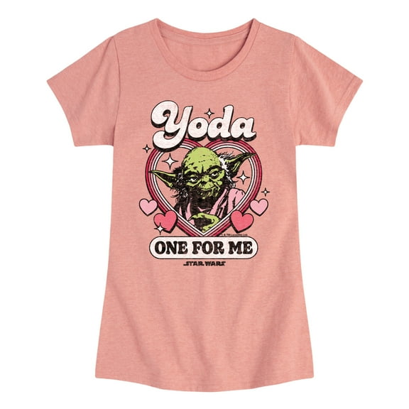 Star Wars - Valentine Yoda One For Me - Toddler And Youth Girls Fitted Short Sleeve Graphic T-Shirt