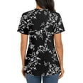thumbnail image 4 of JuneFish Women's Summer Floral Tunic Tops Short Sleeve V Neck Casual Pleated Blouse, 4 of 7