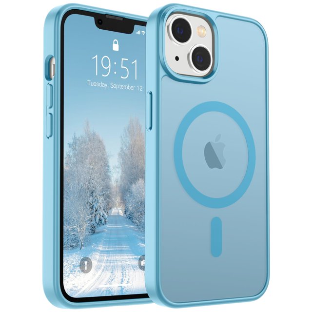 Funda magnética SUPFINE para iPhone 14/13 con MagSafe azul claro