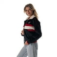 thumbnail image 6 of Women's The Wild Collective Black San Francisco 49ers Cropped Corduroy Full-Zip Bomber Jacket, 6 of 7
