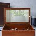 thumbnail image 4 of LIFKOME Wooden Box with Glass Lid, Jewelry Keepsake Storage Box Vintage Wooden Case Desktop Jewelry Tray Trinket Holder for Key Beads Key Cosmetics Small Items, 4 of 8