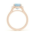 thumbnail image 2 of ANGARA Natural Rectangular 2.45 ct Aquamarine Cathedral Style Cocktail Ring in 14K Rose Gold for Women (Size-10x8mm) | March Birthstone, Anniversary, Jewelry Gift for Women | Natural Aquamarine Ring, 2 of 9
