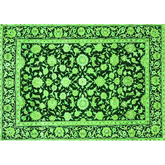 Ahgly Company Indoor Rectangle Persian Green Traditional Area Rugs, 8' x 10'