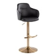 thumbnail image 4 of LumiSource Gold Metal, Black PU Boyne Adjustable Barstool - Set of 2, 4 of 6