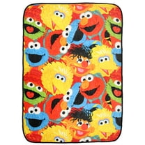 Sesame Street Blanket Elmo Cookie Monster Oscar The Grouch Ernie Big Bird Cute Plush Fuzzy Soft Throw Blanket