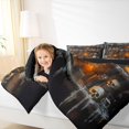 thumbnail image 3 of Feelyou Spooky Skull Queen Comforter Set, Halloween Magical Bottle Comforter Sets Queen, Black Reversible, 3pcs, 1 Comforter and 2 Pillowcases, 3 of 7