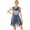 Navy Blue, variant on YONGHS Women's Glitter Sleeveless Asymmetrical Hem Dance Dress Stage Performance Costume Purple S