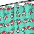 thumbnail image 3 of Turquoise Christmas Gnome Pattern Shower Curtain 36"x72" ,Bathroom Decorative Shower Curtains Set with 12 Hooks,Modern Waterproof Washable Shower Curtain, 3 of 6