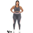 thumbnail image 5 of White Mark Women's Plus Size Cut Out Back Mesh Sports Bra & Leggings Activewear Set, 5 of 5