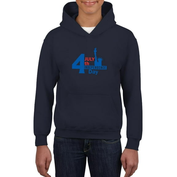 4th Of July Independence Day. Hoodie Juniors - Youth Hoodie, Navy, Small
