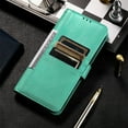 thumbnail image 6 of SaniMore for Samsung Galaxy A14 5G PU Leather Case, Wallet Design with Card Slots Cash Pocket [Wrist Strap] Flip kickstand Full Body Protection Magnetic Closure Business TPU Shell, Green, 6 of 11