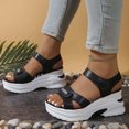 thumbnail image 3 of Zmoon Summer Wedge Solid Color Velcro Fish Mouth Waterproof Platform Breathable Large Size Women's Sandals, 3 of 6