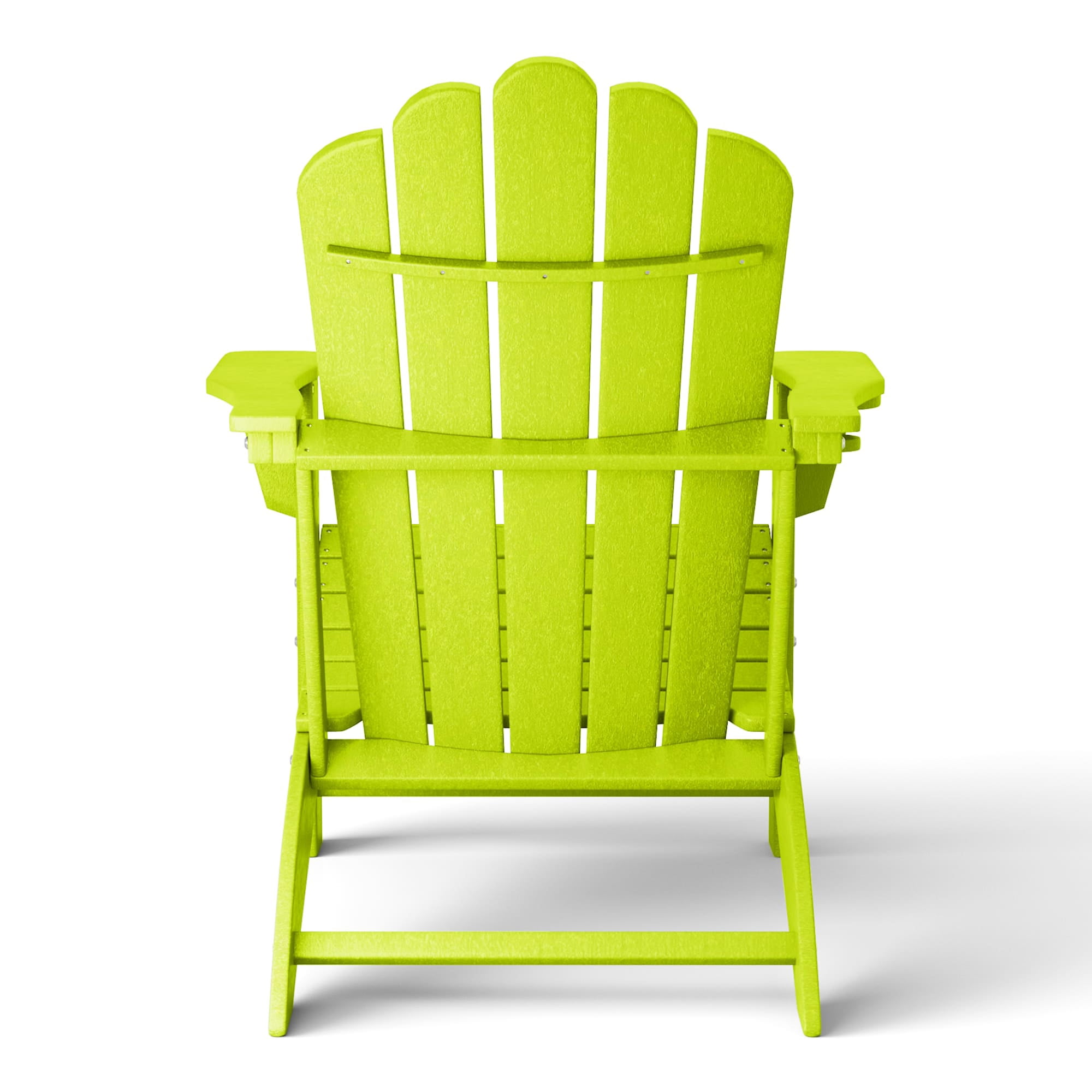 WestinTrends Highland Outdoor Patio HDPE Adirondack Chairs With Cup Holders (Set of 8), Lime